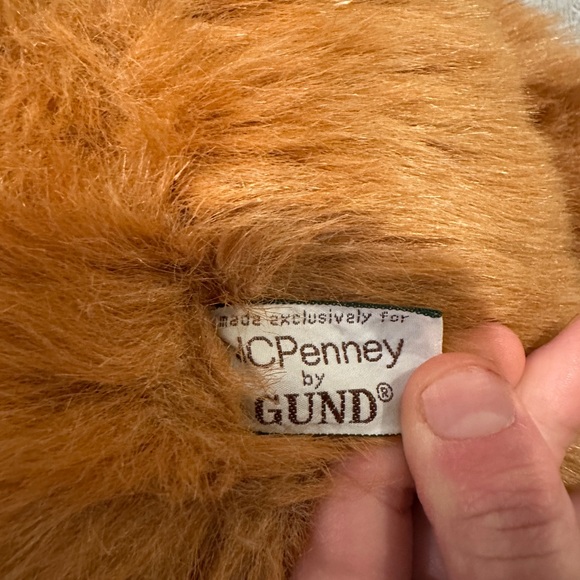 1987 Vintage GUND JC PENNY Teddy Bear - Green Ribbon Plush - 22" Tall - Gold Tag - Picture 2 of 10